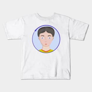 Cute Boy with Huge Eyes Kids T-Shirt